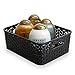 BINO T-Weave Woven Plastic Storage Basket, Small (Black)
