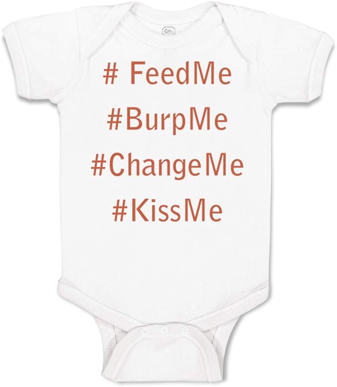 Amazon Com Custom Baby Bodysuit Feed Me Burp Change Kiss Funny Humor Boy Girl Clothes Clothing