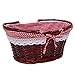 Oypeip Wicker Basket Gift Baskets Empty Oval Willow Woven Picnic Cheap Easter Candy Basket Large Storage Basket Wine Basket with Handle Egg Gathering Wedding Basket (Auburn)
