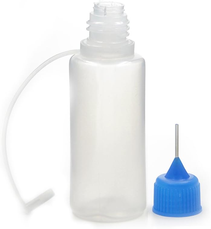 15ml Plastic 6 Colors Dropper Bottles Tip Steel Needle Drip Empty Liquid Filling Squeezable Childproof (15ml Blue Pack of 5pcs)