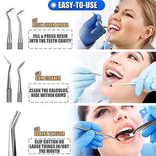 Dental Tools, 10 Pack Professional Plaque Remover Teeth Cleaning Tools