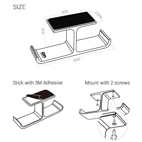 image for Headset Headphone Mount, 6amLifestyle Aluminum Under desk Dual Headset