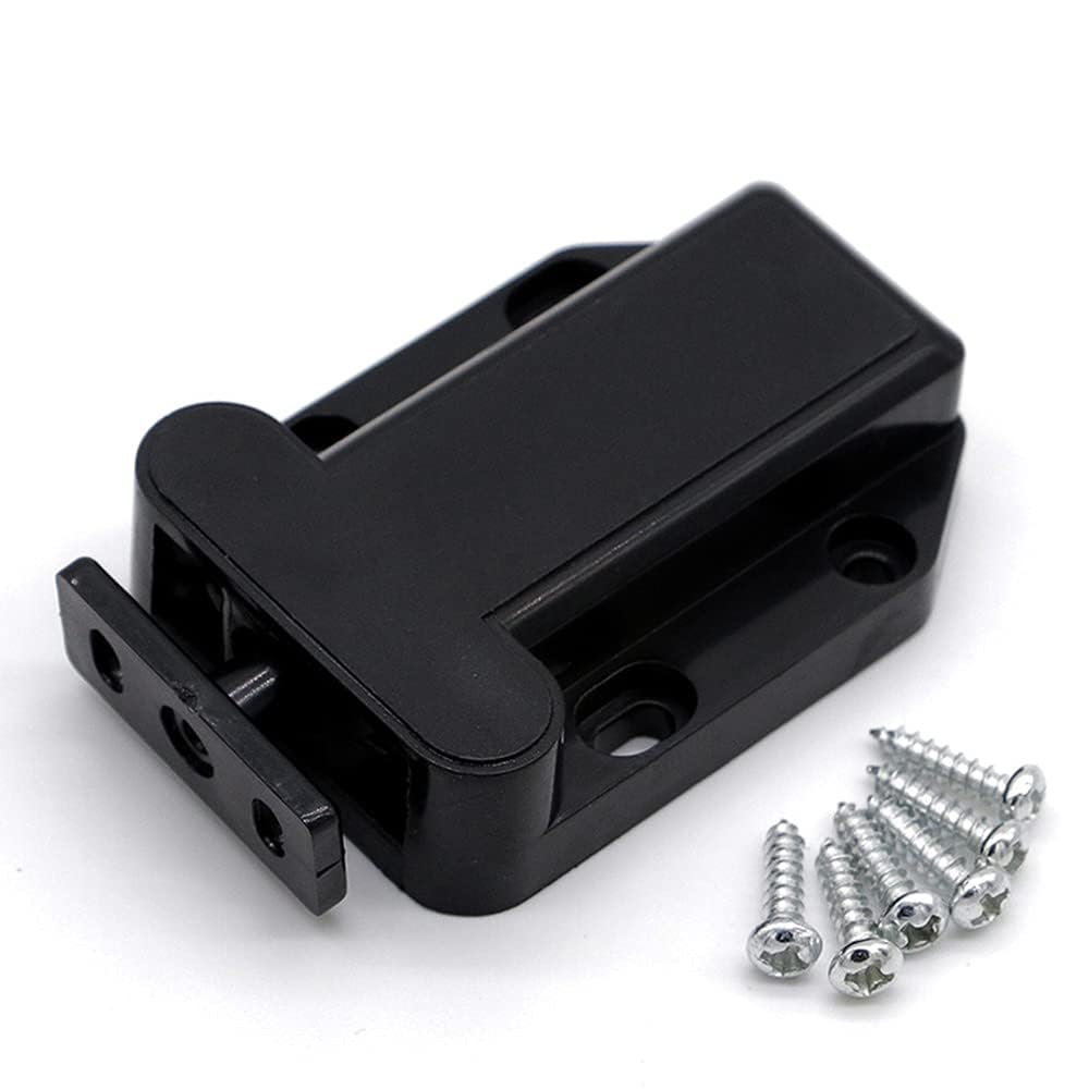 ANCLLO 2pcs Non-Magnetic Push to Open Catch Lock Drawer Cabinet Catch Touch Latch Cupboard Bedroom