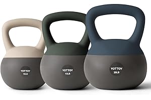 YOTTOY Soft Kettlebell, Set for Strength Training Kettlebells & Home Workouts, Soft-Sided Cushioned Base, Wide-Handle - Ideal for Men, Women, & Beginners