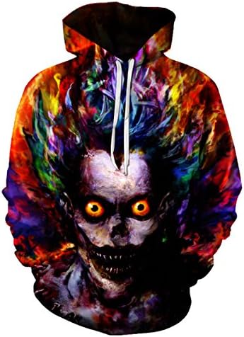 SUNY 3d hoodies Unisex Pullovers Trippy Tie Dye Death Note Hoodie Sweatshirts Hooded