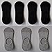 No Show Socks Mens Non Slip Low Cut Invisible Ankle Sock Pack 7 Pairs Boat Liner 6-12 (4Black+3Grey)