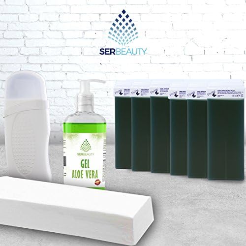 Kit Hair Removal Wax Roll On Cartridges 100 Ml Aloe/Heater Roll On/Cream Aloe/Epilation Strips/High Quality/Roll-On Wax for Hair Removal