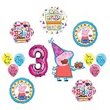 Peppa Pig Pink 3rd Birthday Party Balloon supplies and decorations kit