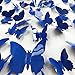 V-Time 3D Royal Blue Butterfly Wall Stickers 24 pcs Removable Mural Stickers Wall Stickers Decal for Home and Room Decoration Kids Room Bedroom Decor Living Room Sticker (Dark Blue)