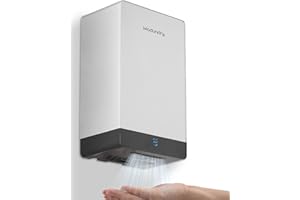 Modundry Compact Hand Dryer for Bathrooms Commercial, Automatic High Speed Warm Wind Hand Dryer,Low Noise,Electric Hand Dryer for Home Restrooms,Easy Installation,Grey