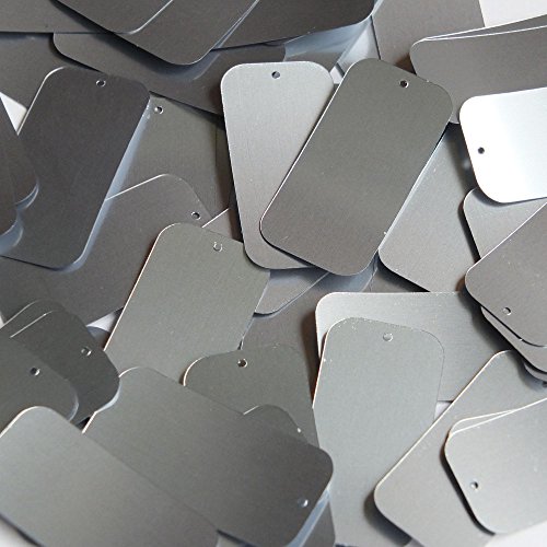 Sequin Steel Silver Gray Rectangle 1.5 inch Metallic Couture Loose Paillettes. Made in USA.