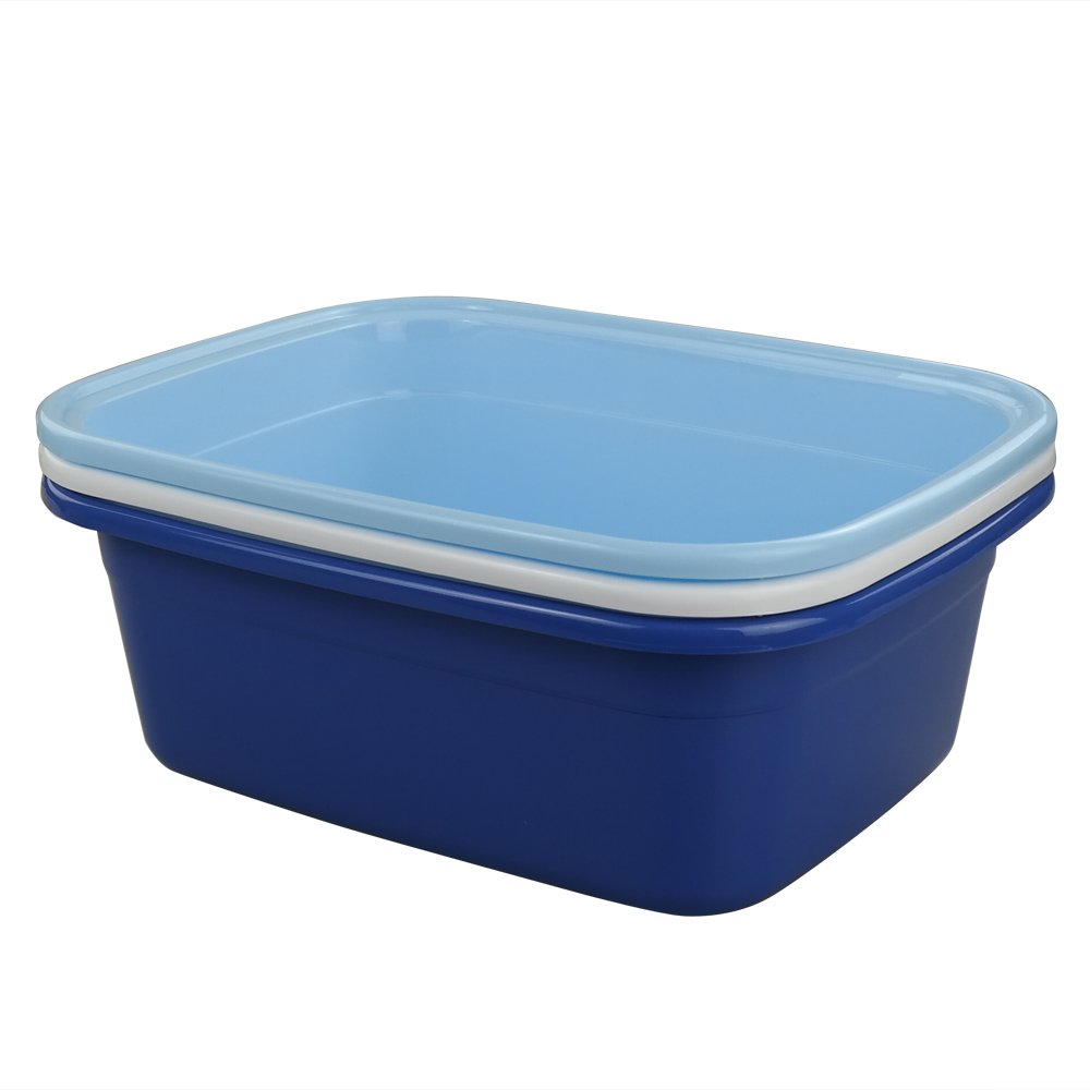 Fosly Set of 3 Washing up Bowl Large Rectangular, Kitchen Basin Wash Bowl Plastic