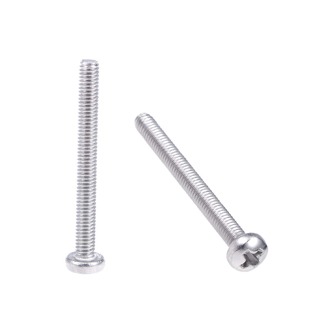 sourcing map M2.5x25mm Machine Screws Pan Phillips Cross Head Screw 304 Stainless Steel Fasteners Bolts 60Pcs — image 1