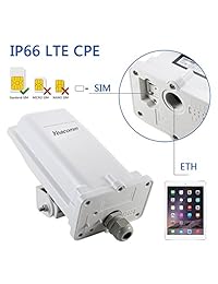 Yeacomm   Enrutador de CPE 4G para exteriores con ranura para tarjeta SIM (compatible con AT & T y T Mobile), 150 Mbps CAT4 para ordenador, con adaptador POE