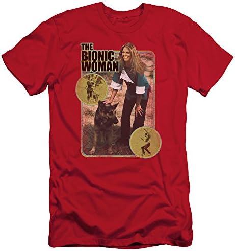 Bionic Woman Jamie And Max Mens Slim Fit Shirt RED 2X