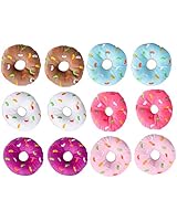 Bedwina Plush Donuts with Sprinkles, Set of 12- Assorted Colors Perfect Party Favor, Carnivals, Birthdays, for Kids