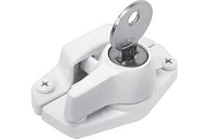 PRIME-LINE Defender Security U 9928 Keyed Sash Lock –Security Lock Only Unlocks With Key – For Aluminum, Vinyl or Wood Double-Hung Windows – 2” Hole Centers – Heavy-Duty Zinc Diecast, White (Single Pack)