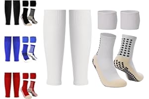 THE GRIP SOCK Grip Socks with Leg Sleeves and Shin Guard Straps | Anti Slip Non-Skid Durable & Comfy Soccer Socks for Training & Matches