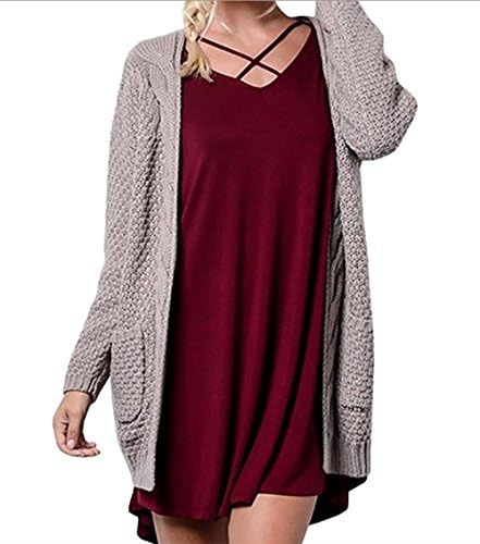 Womens Cable Knit Open Front Cardigan Sweaters w/ Pockets - Aegean Auras Ladies Fall Outerwear Oversized Jacket Coat