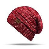 AIMKE Women's Fashion Winter Warm Beanie Hats for Warmth & Style-Wine