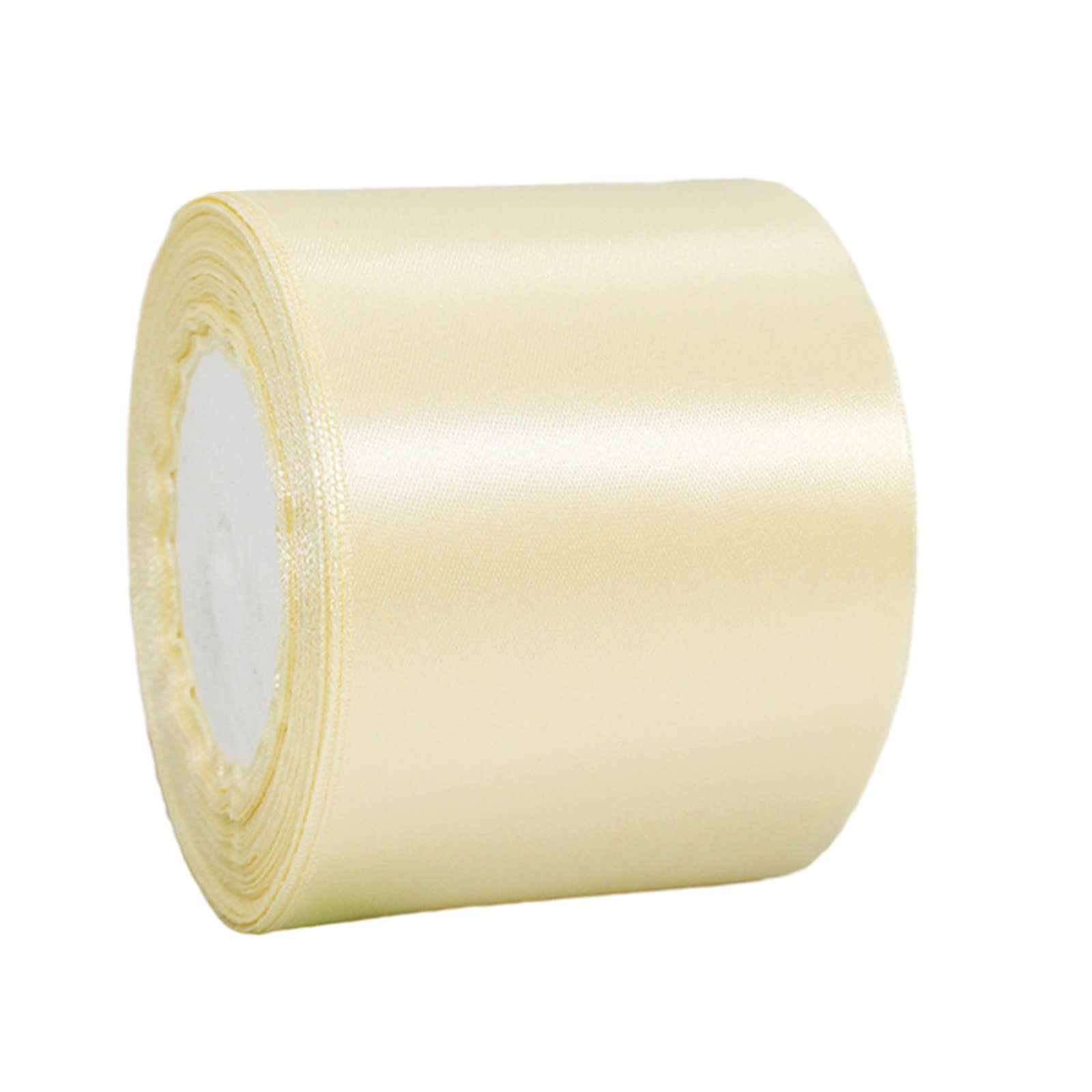 75mm Wide Ivory Ribbon Thick Off White Cream Wedding Car Ribbon 22m, 3 inch Thick Ivory Satin Ribbon for Gift Wrapping Wedding Car Xmas Birthday Cake Bow Florist Bouquet Crafts Decorations