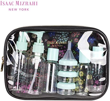 Isaac Mizrahi Fashion Printed 11Pc Toiletries Container Travel Kit, Floral/Black