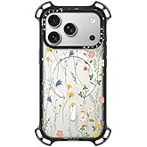 CASETiFY Bounce iPhone 17 Pro Case [Shockproof/Compatible with Magsafe / 21.3 ft. 7X Military Grade Drop Protection] - Dreamy Floral Pattern - Clear Black