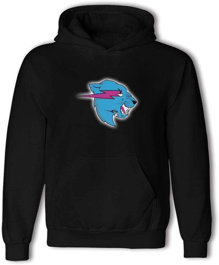 Mr Beast Leopard Head Teenagers Long Sleeve Casual Hooded Sweater, Pocket Hooded Sweatshirt