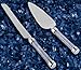 Cake Knife And Server Set With Silver Glittering Bead Handles - Packaged in a Gift box- Gift Idea For Weddings, Birthdays, Anniversaries