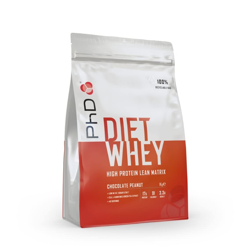 PhD Nutrition Diet Whey Low Calorie Protein Powder, Low Carb, High Protein Lean Matrix, Chocolate Peanut Butter Protein Powder, High Protein, 40 Servings Per 1 kg Bag