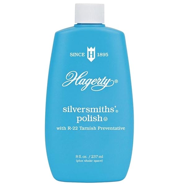 HAGERTY SILVERSMITHS’ POLISH, PROFESSIONAL SILVER CLEANER AND TARNISH REMOVER FOR JEWELRY, SILVERWARE, GOLD AND MORE, KOSHER CERTIFIED, MADE IN USA, 8 FL OZ