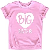 Big Sister Shirt Heart Big Sister Announcement Shirt Toddler Girl Promoted Outfit Baby Girls tee