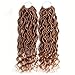 MOBOK 6Pcs/Lot Honey Blonde Goddess Locs Crochet Hair For Black Women Pre Loop Curly Faux Locs 14 Inch Blonde Braiding Hair Soft Synthetic Wavy Faux Locs Hair Extension (14inch(6packs), 27)