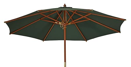 Großer Sonnenschirm „Sunshine“ ø 300cm ( 3,0 Meter ) ? Grüner Strand-Schirm mit hohem UV-Schutz 50+ ? Windauslass ermöglicht 