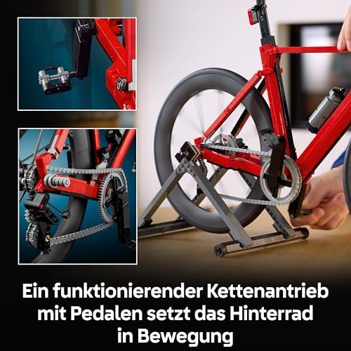 Icons Rennrad - Modellbau für Erwachsene - inkl. Gummireifen, Schaltwerk und Hinterradständer als Schreibtisch Deko - Geschenkidee für Radsportfans - 11380 — Foto 4 von 6