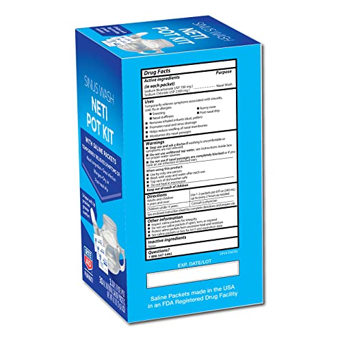 Rite Aid Neti Pot Nasal Rinse Kit with 30 Salt Packets 1 Kit Sinus