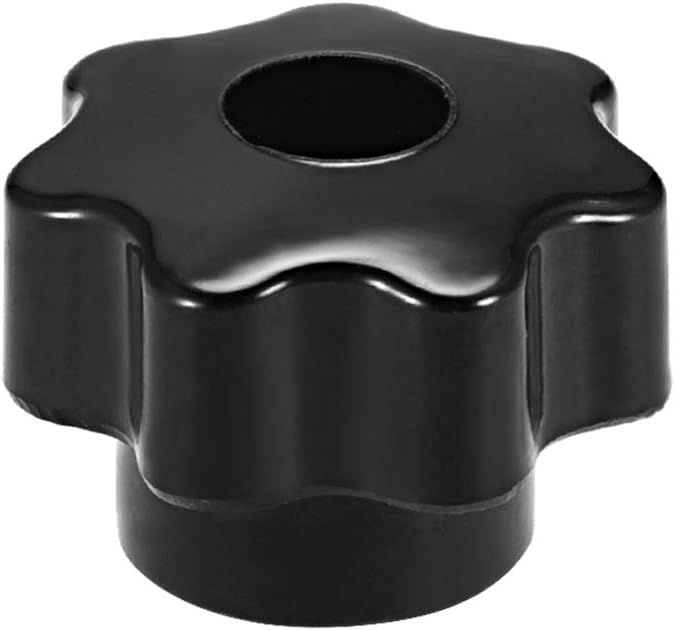 sourcing map Star Knob Grip Handle M6 Diameter Brass Insert Female Thread Bakelite Black