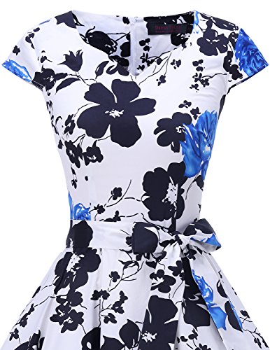 DRESSTELLS dames jurken 1950s Vintage Kap mouwen Rockabilly Jurken Hepburn stijl cocktailjurken - Image 6