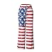 Famulily Women's American Flag Drawstring High Waist Wide Leg Pants,Medium Multicoloured