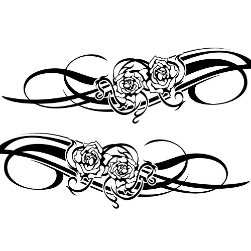 メーカー包装済 薔薇カーステッカー165 バイナルグラフィック車roseバラワイルドスピード系デカール ブラック 色変更可 B01h4qpdli 50 Off Techplus Vn