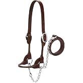 Weaver Leather Livestock Dairy/Beef Rounded Show Halter, Brown, X-Small