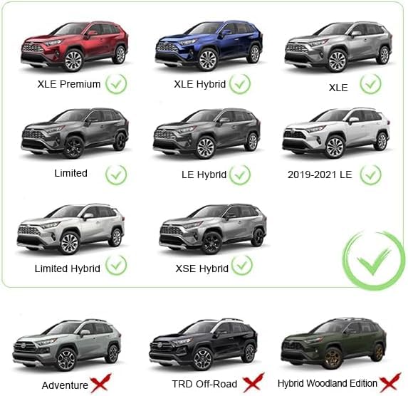 Roof Rack Cross Bars for Toyota RAV4 2019-2023 (Not Fit Models for Adventure/TRD Off-Road). Anti-Theft Lock Mechanism Black Matte Aluminum Anti-Corrosion crossbars