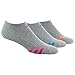 adidas womens Cushioned No Show Socks (3-Pair), Heather Light Onix/ Bold Pink/ Shock Blue/ Intense Or, Medium