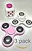 Fidget Cube + Fidget Hand Spinner 3 PC Set Pink White Combo Bulk Multiple Tri-Spinner EDC Stress Desk Classroom Fidgeting Brain Focus Desk Toy Reliever Autism Kids Adults Relax 2 Spinners