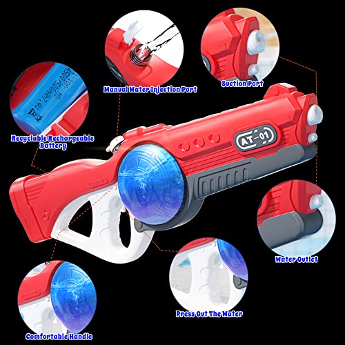 Electric Water Gun, Squirt Guns with 800cc Super Large Capacity, Full Auto Water Pistol, Water Blaster Up to 32ft Range, Waterproof Water Guns for Summer Outdoor Parties Or Pool Beach Shooting Games
