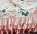 Secret Garden Coral Floral Ruffle Baby Minky Blanket Water Color, Peach Floral Nursery Crib Ruffle Skirt Set Baby Girl Crib Bedding (Secret Garden 3 Pieces Set)