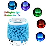 Bluetooth Speakers Vanten Mini Portable Stereo Glow in the Dark Sparkle Neon Flashlight LED with Built-in Mic Hands-free, FM Radio,TF Card Slot, AUX for iPhone / iPad / Samsung and More