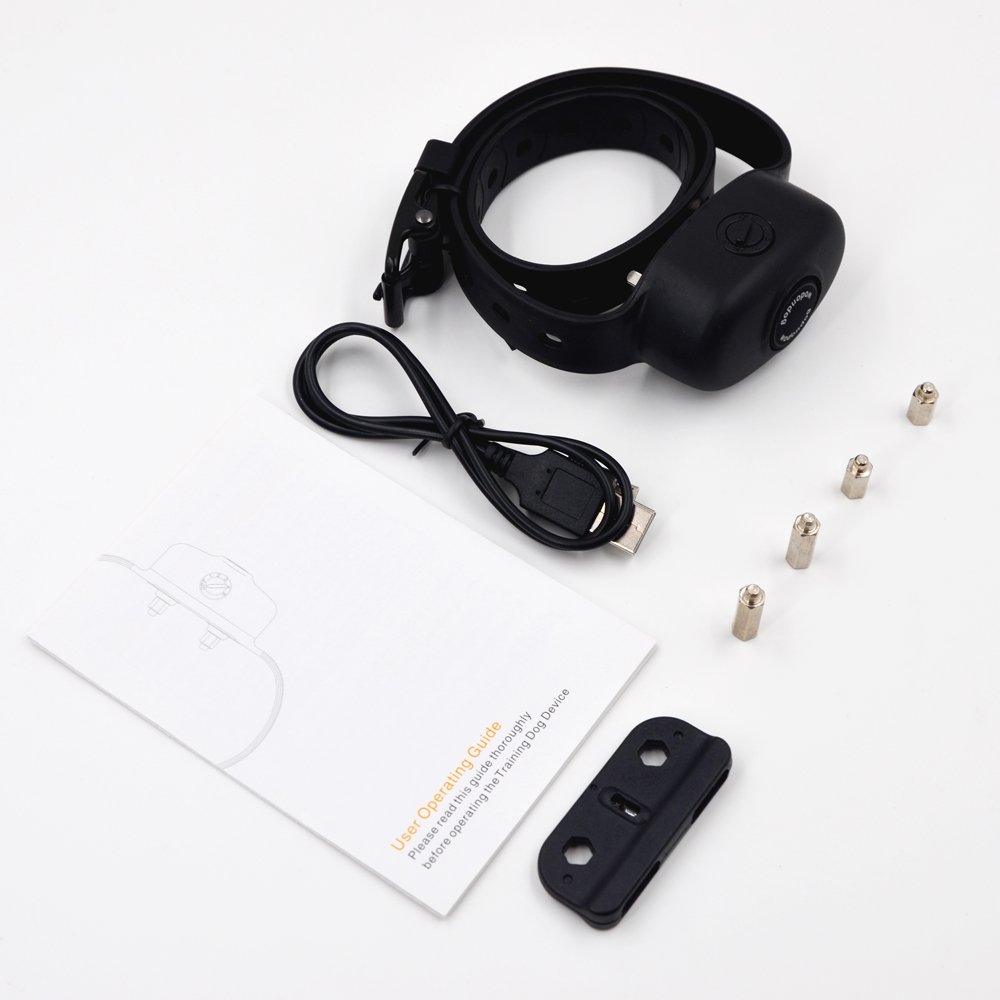 Wodondog Aucun Collier d\'écorce avec la Vibration de Beep Inoffensif Shock Rechargeable Dispositif Anti-aboiement de Contrôle pour Le Petit Chien Moyen Grand