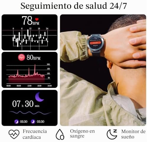 Watch 3 Pro – Reloj Inteligente con Pantalla AMOLED 1,43", 13 Días de Batería, GPS de Doble Banda, Llamadas Bluetooth con IA, Control de Ritmo Cardíaco y Sueño – Gris Oscuro