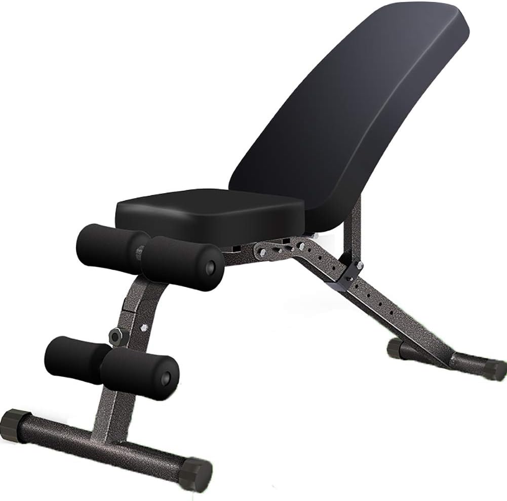 TKLLOVE Indoor Weight Bench,adjustable Utility Workout Bench For Full Body Exercise Multi-purpose Sit Up Bench Lychee Pu Leather Eight-stage Shock Absorber Spring (black)